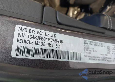 2021 Jeep Grand Cherokee 80Th Anniversary 4X4 из США, поврежденный, VIN 1C4RJFBG1MC855215